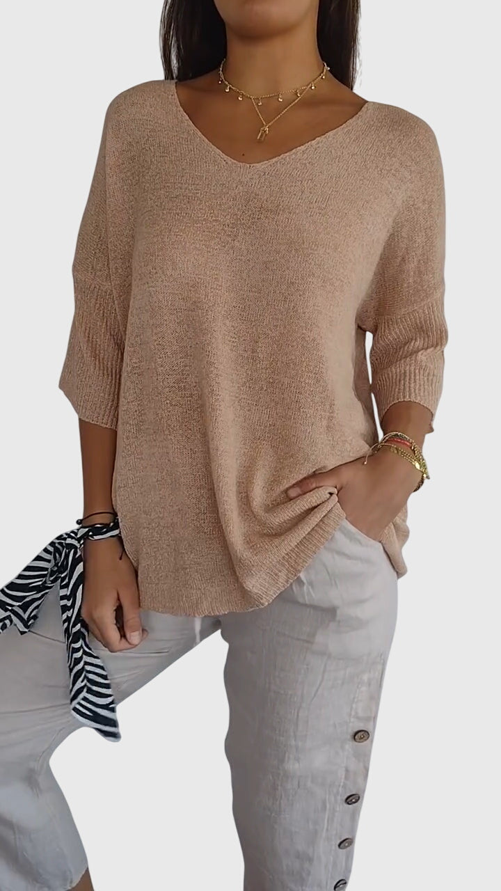 Modehus | Top Elegante med V-hals