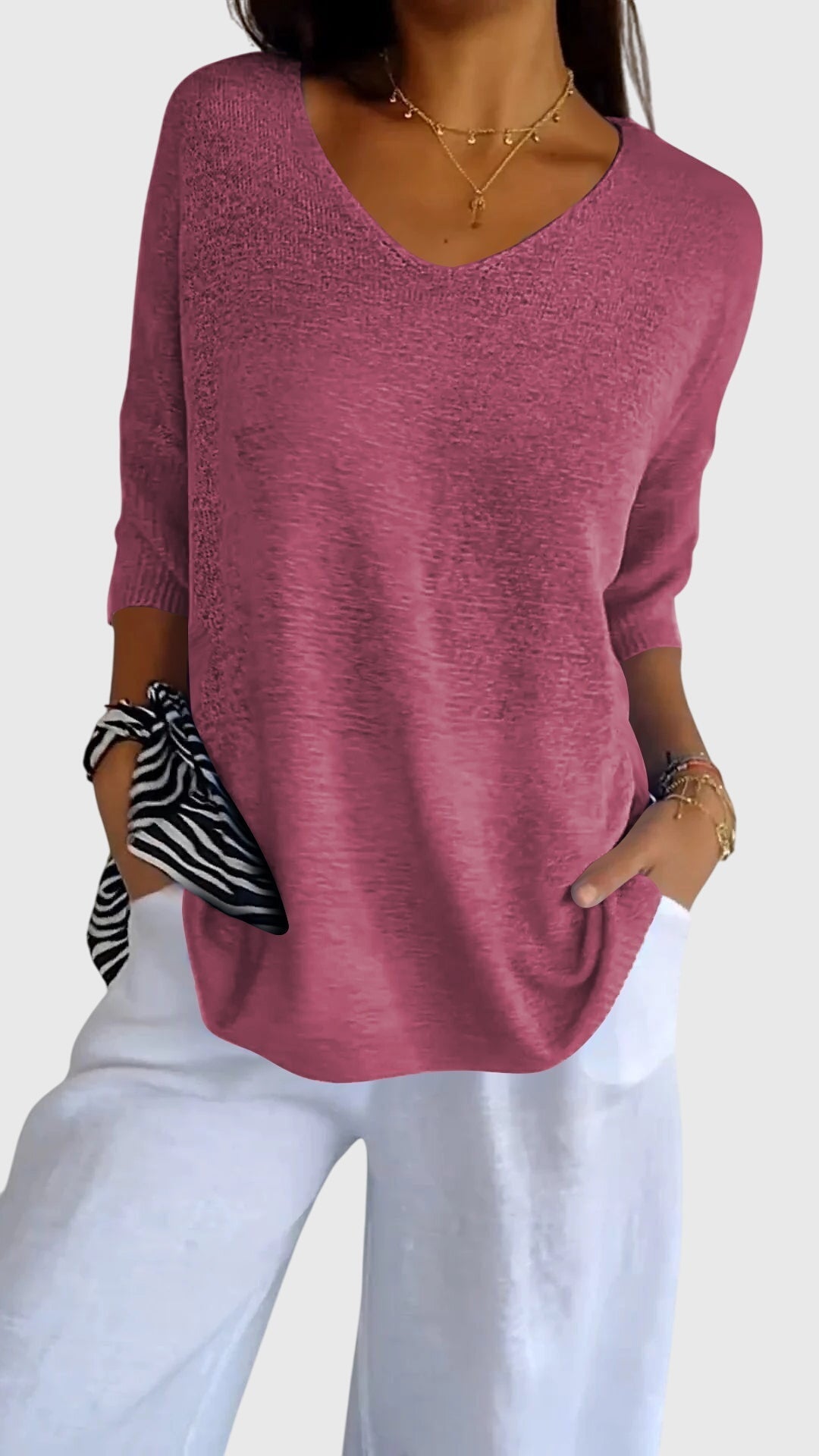 Modehus | Top Elegante med V-hals