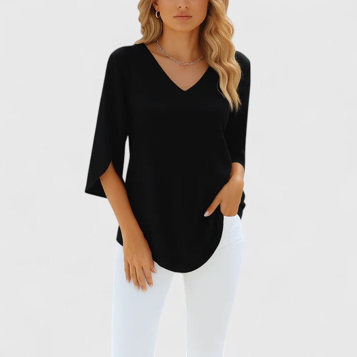 Modehus | Sofistikert V-hals Bluse