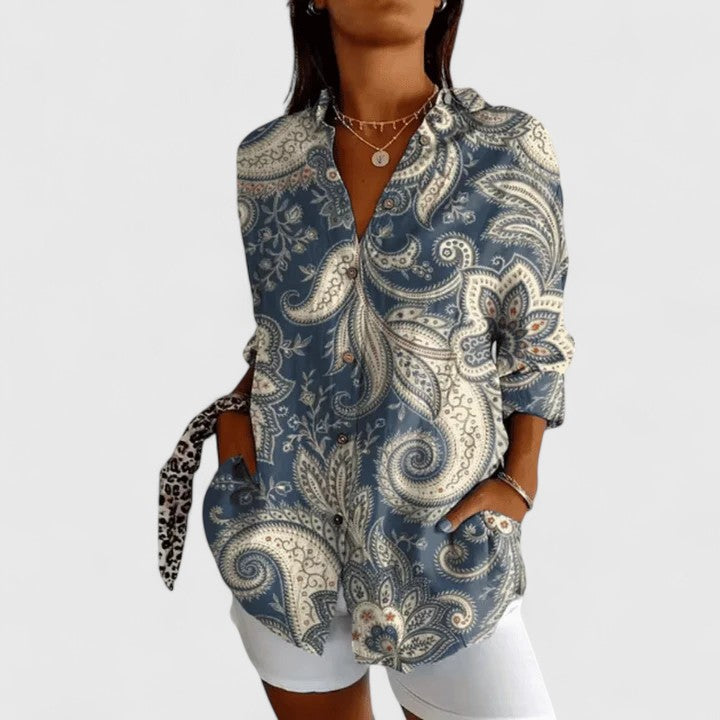 Modehus | Elegant Blomstret Bluse