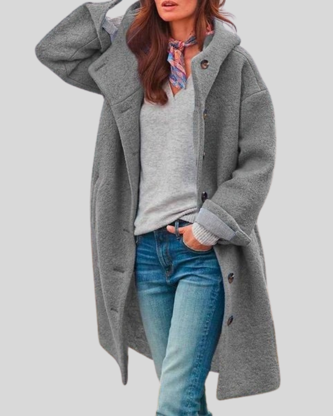 Modehus | Elegant Kåpe i Medium Lengde for Høstdager