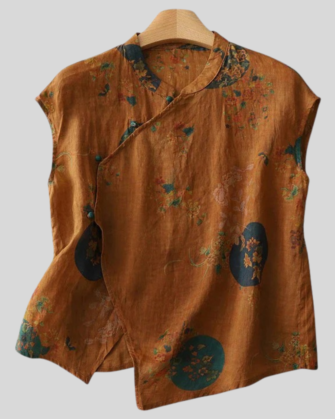 Modehus | Elegant Ermeløs Bluse i Lin