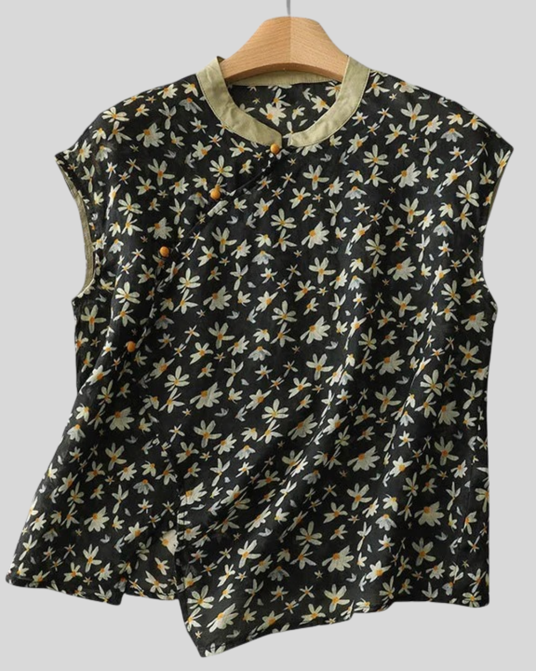 Modehus | Elegant Ermeløs Bluse i Lin