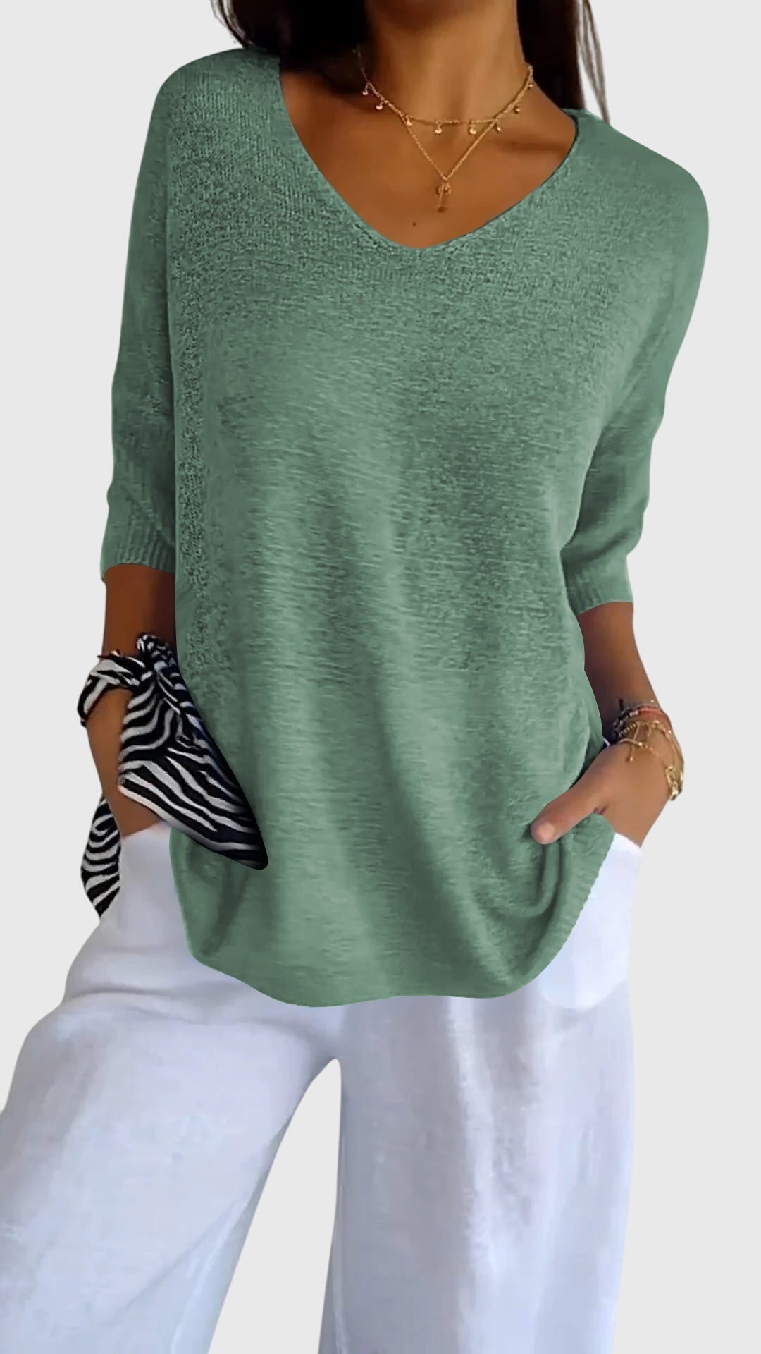 Modehus | Top Elegante med V-hals