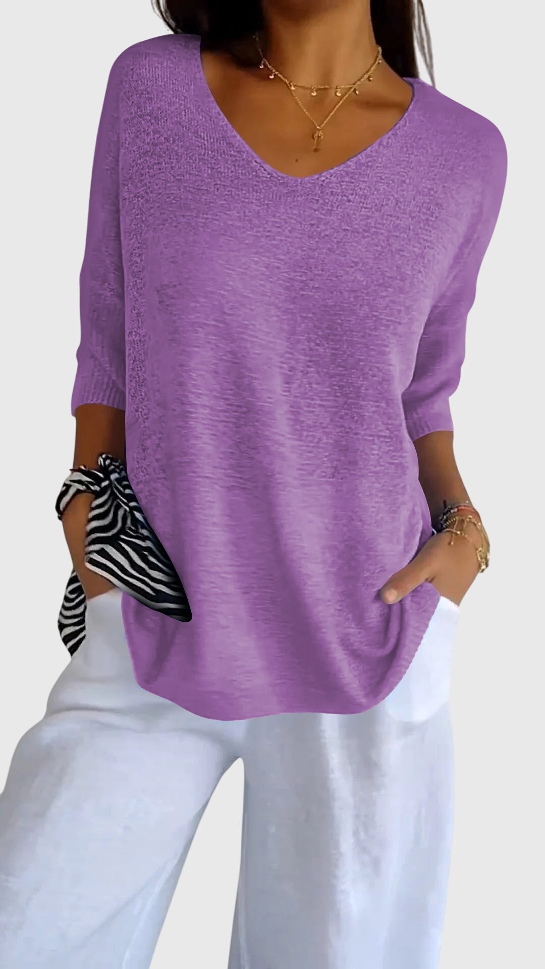 Modehus | Top Elegante med V-hals