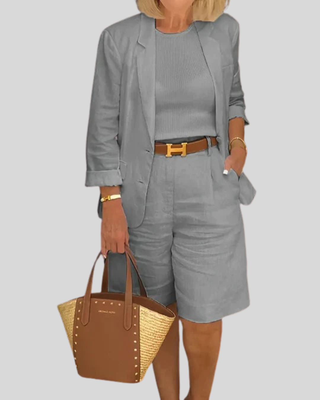 Modehus | Elegant to-delt blazer med matchende bukser