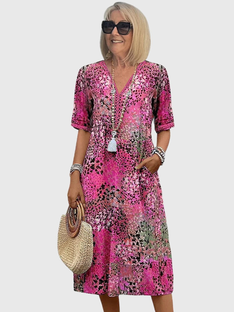 Modehus | Elegant Midi Blomsterkjole