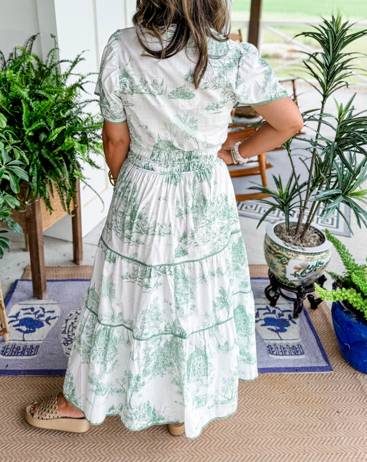 Modehus | Maxi Kjole med V-hals i Toile Klassisk