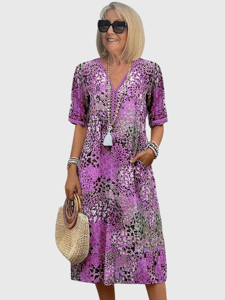 Modehus | Elegant Midi Blomsterkjole