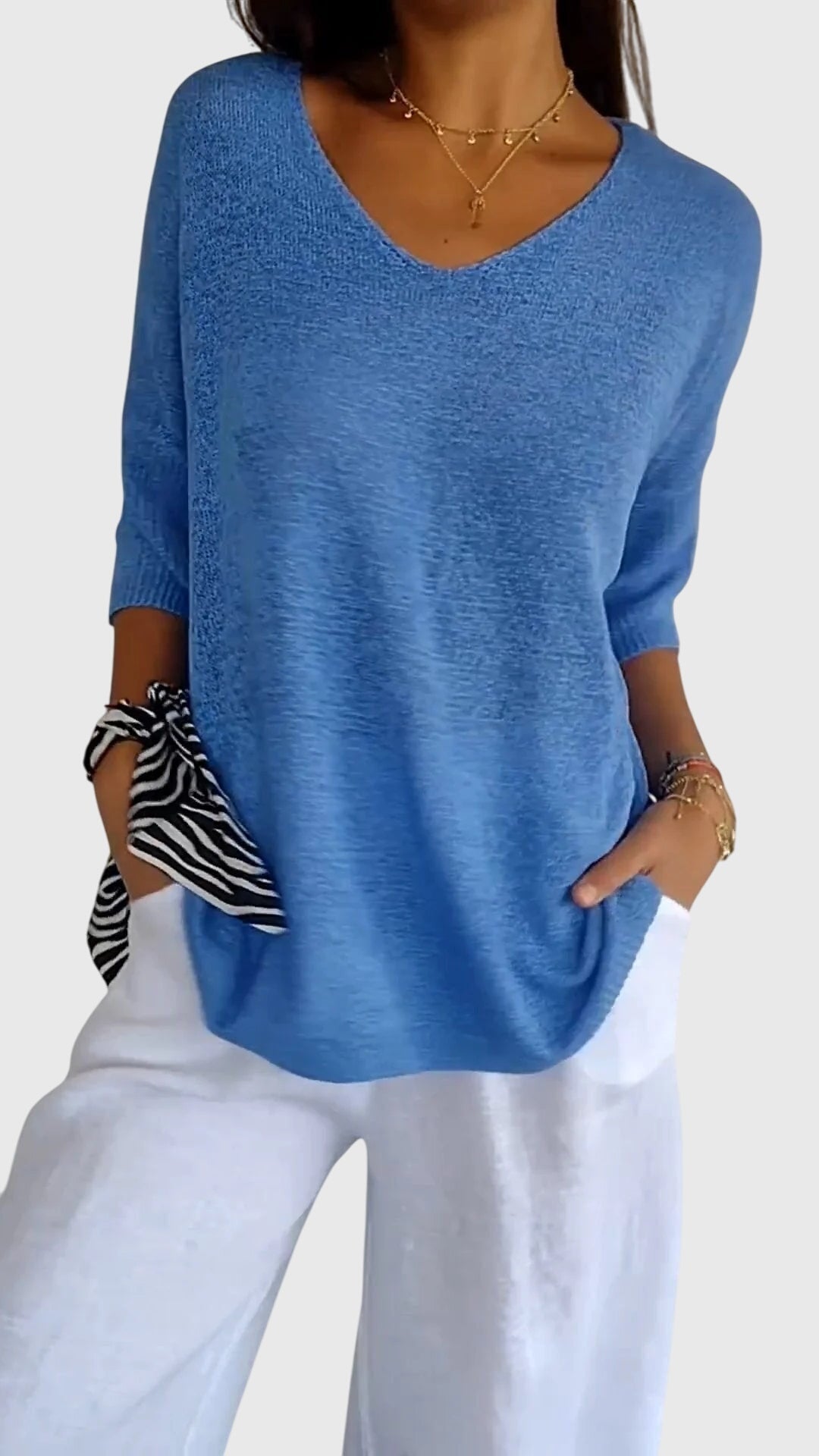 Modehus | Top Elegante med V-hals