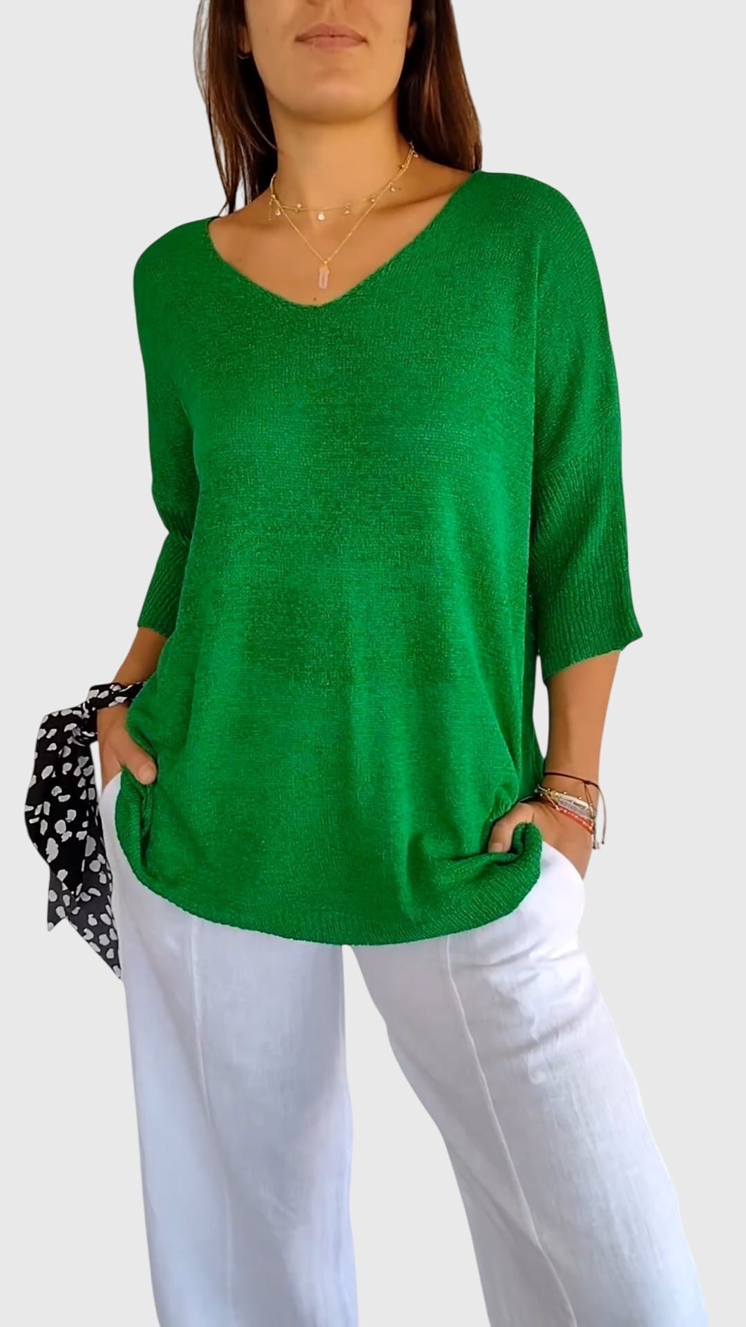 Modehus | Top Elegante med V-hals