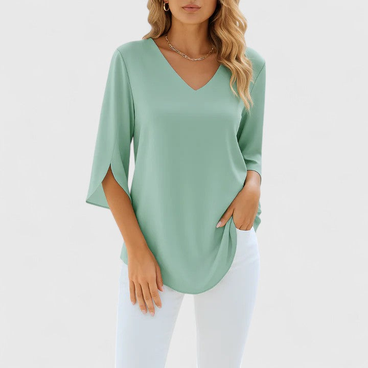 Modehus | Sofistikert V-hals Bluse