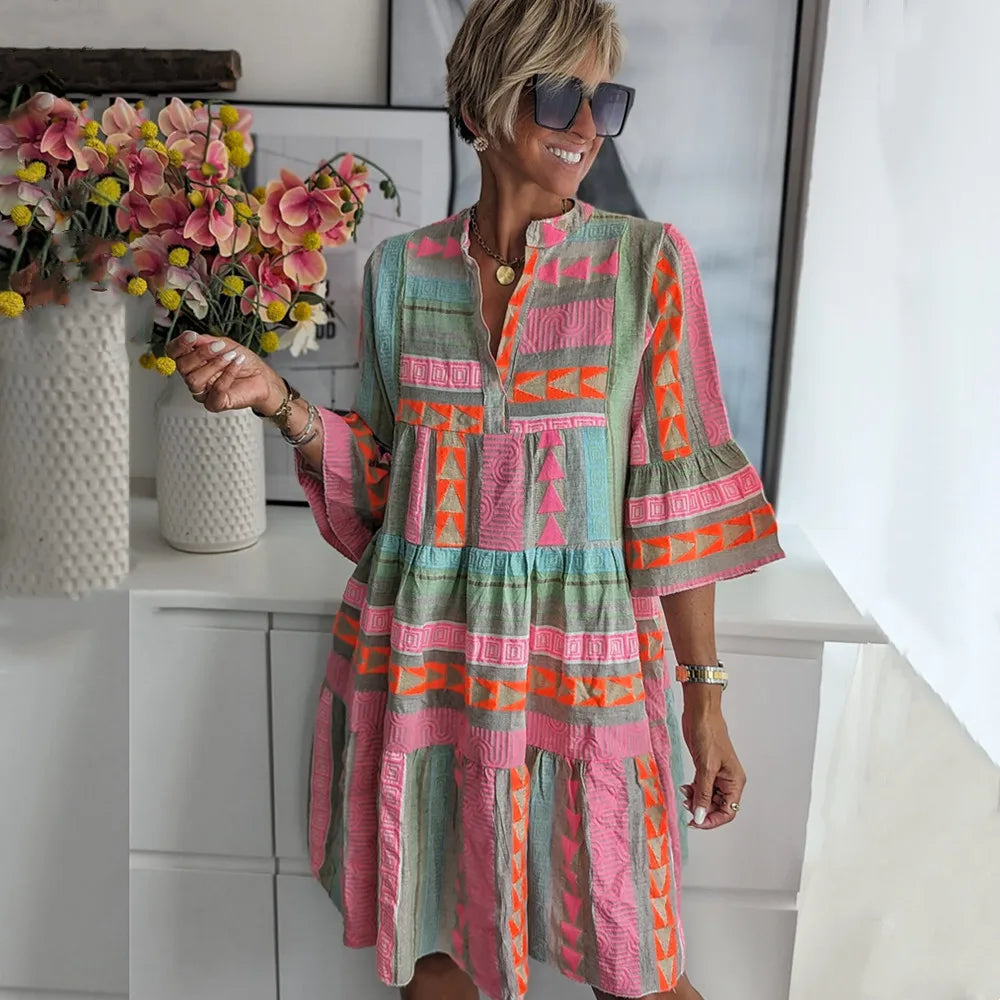 Modehus | Boho Kjole med Volanger