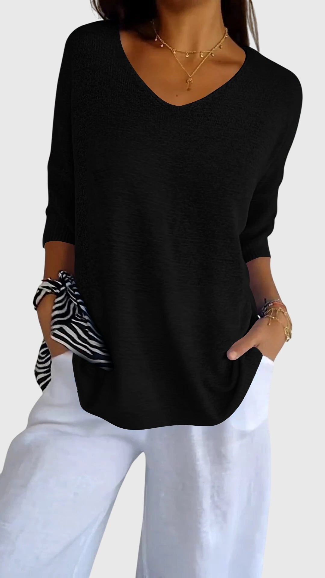 Modehus | Top Elegante med V-hals