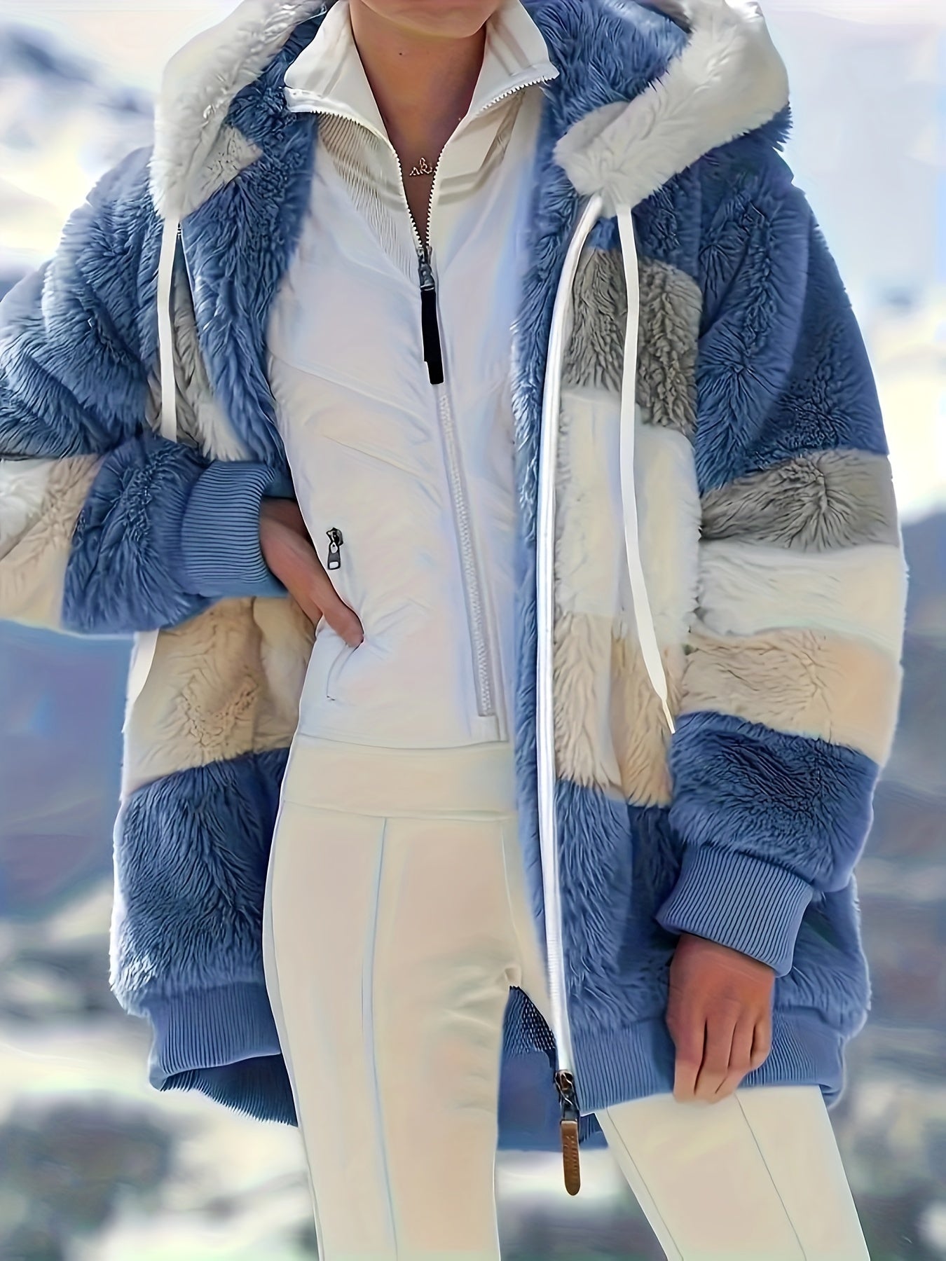 Modehus | Flerfarget Pelsjakke i Myk Fleece
