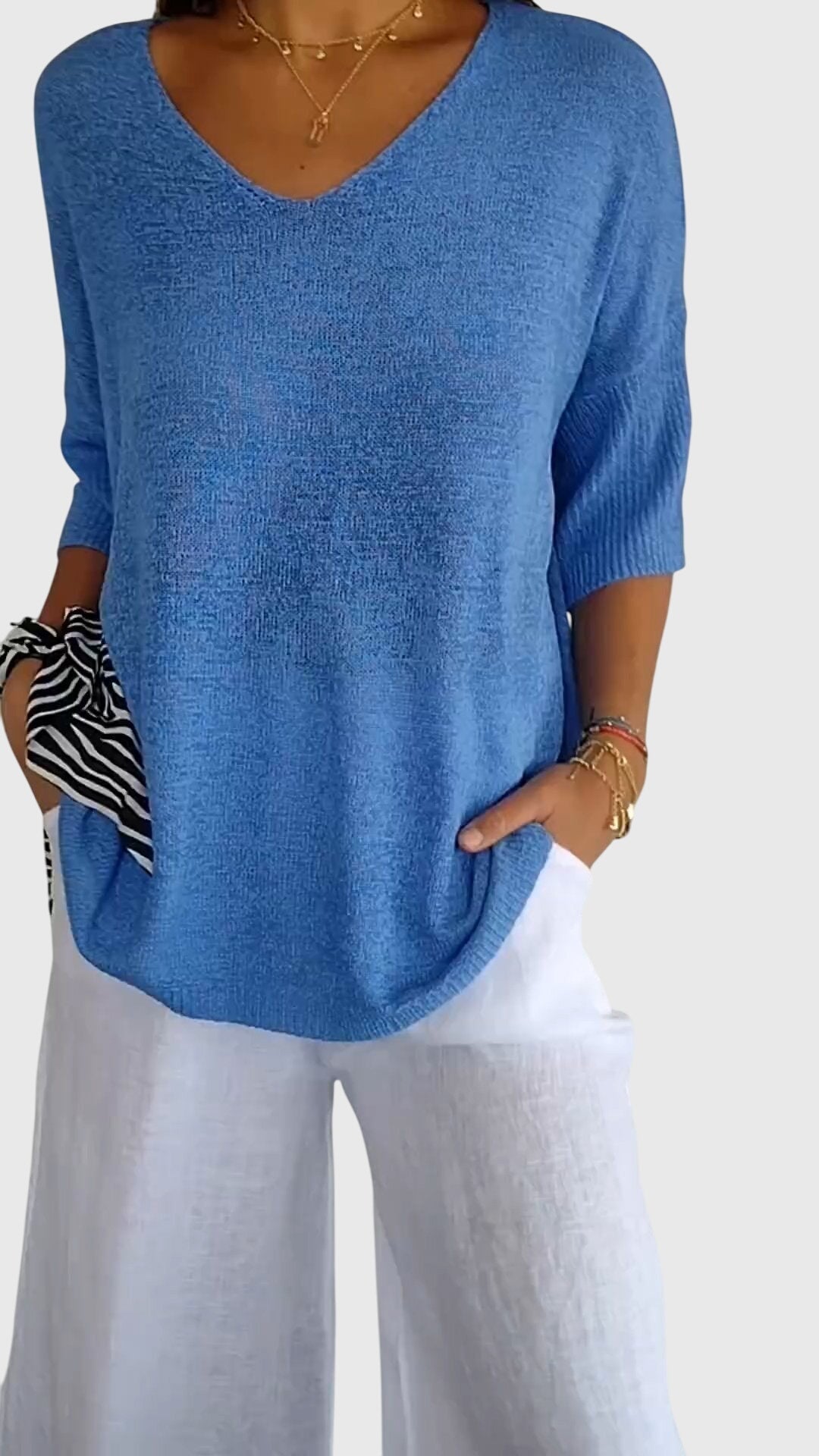 Modehus | Top Elegante med V-hals