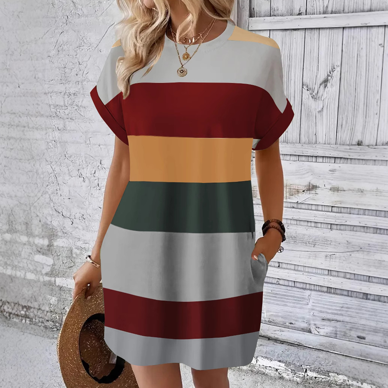 Modehus | Abito Mini Casual Color Block