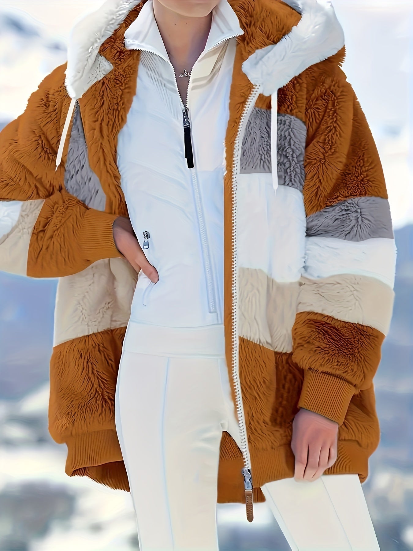 Modehus | Flerfarget Pelsjakke i Myk Fleece