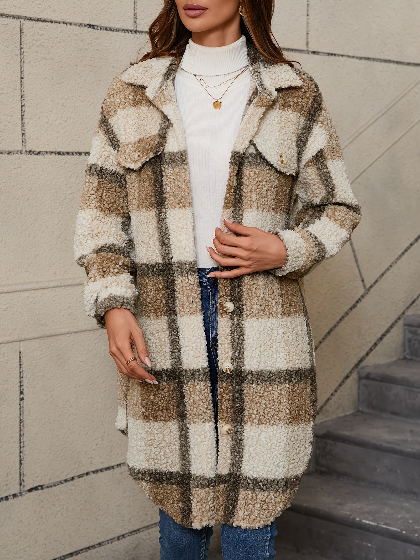 Modehus | Rutete Teddyjakke i Myk Fleece