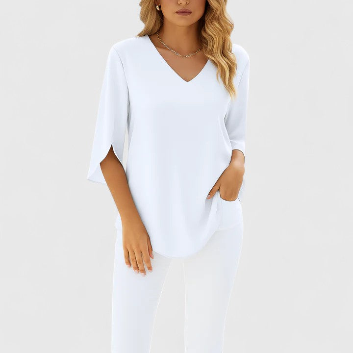 Modehus | Sofistikert V-hals Bluse