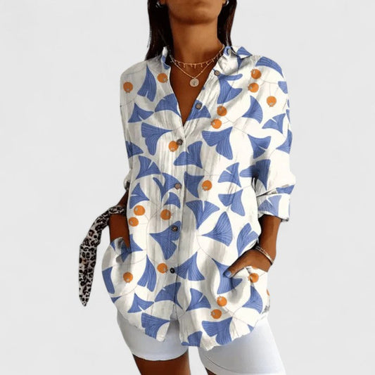 Modehus | Elegant Blomstret Bluse