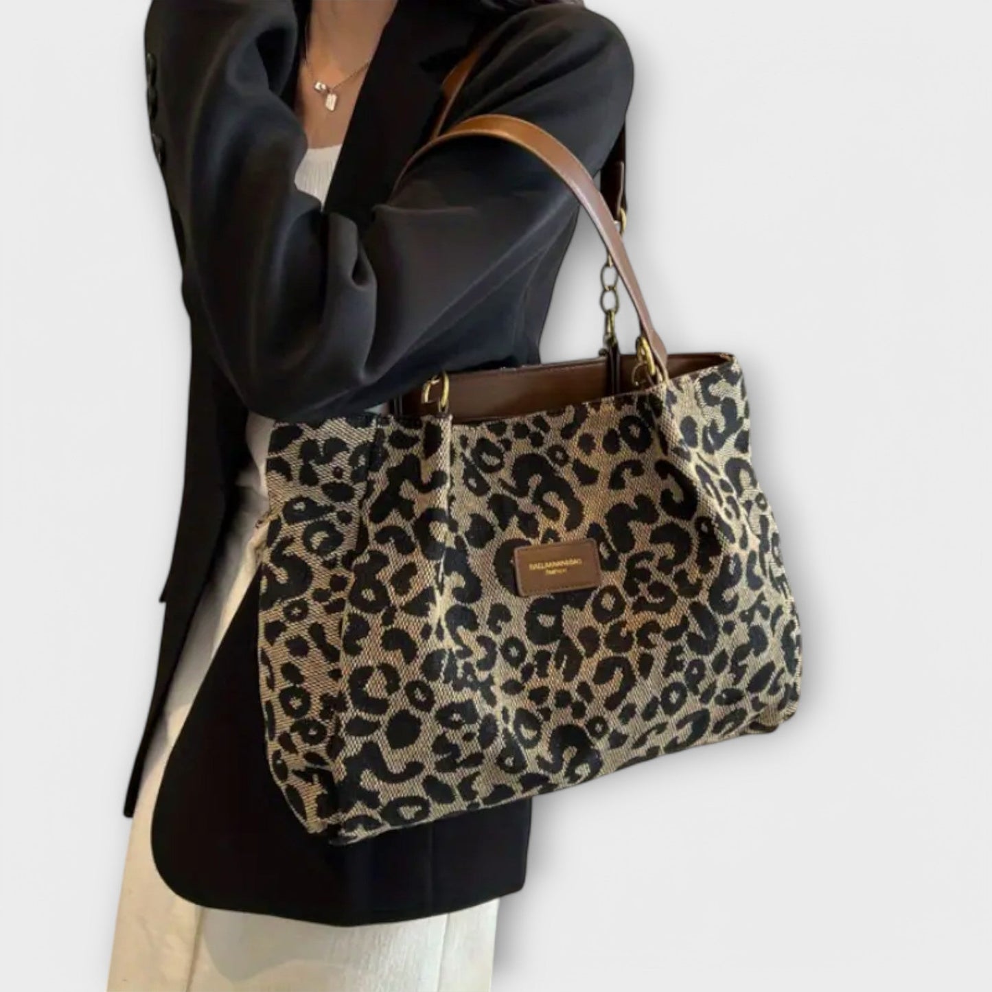 Modehus | Leopardmønstret Stoffveske