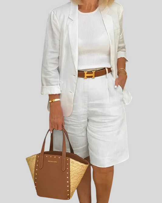 Modehus | Elegant to-delt blazer med matchende bukser