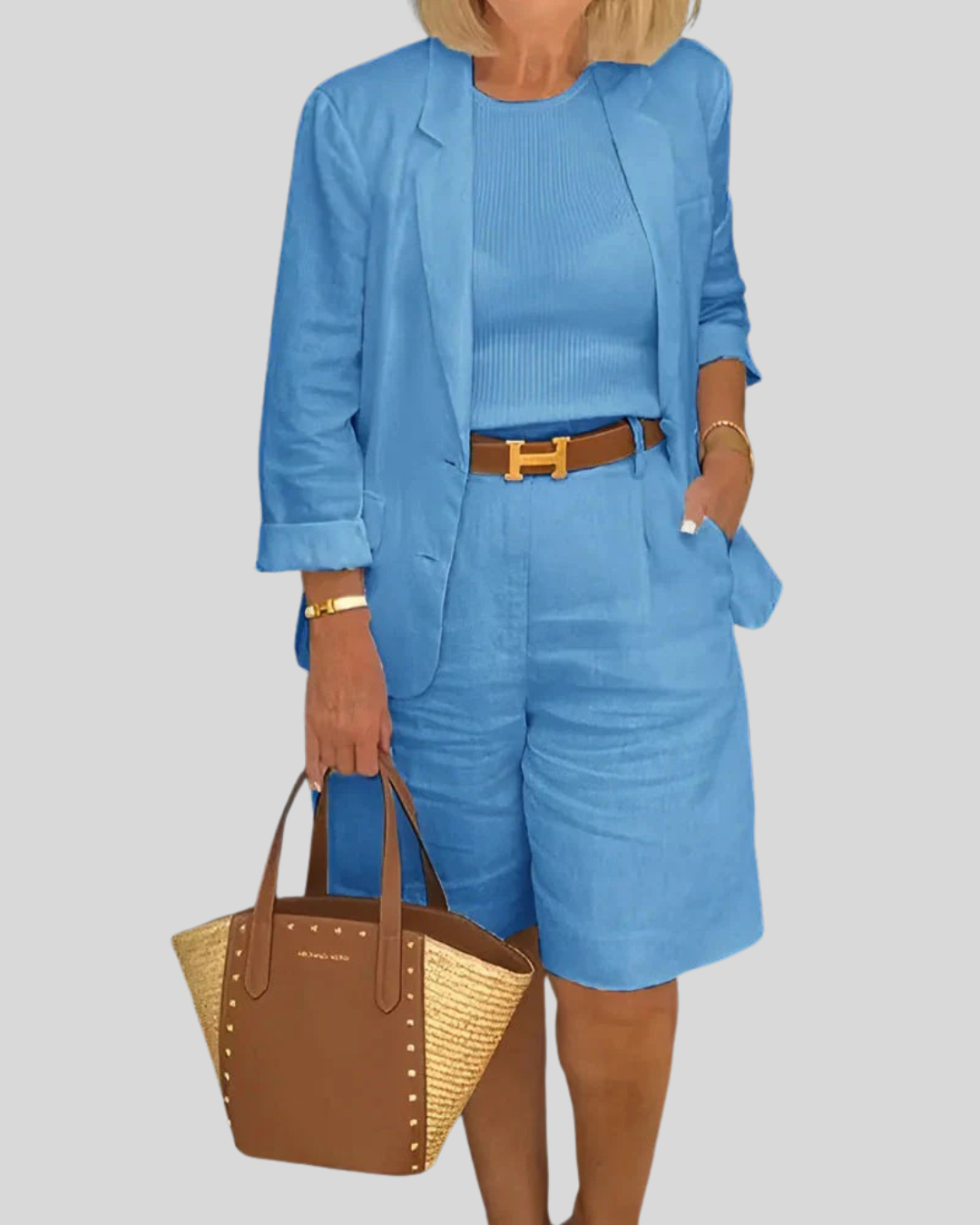 Modehus | Elegant to-delt blazer med matchende bukser