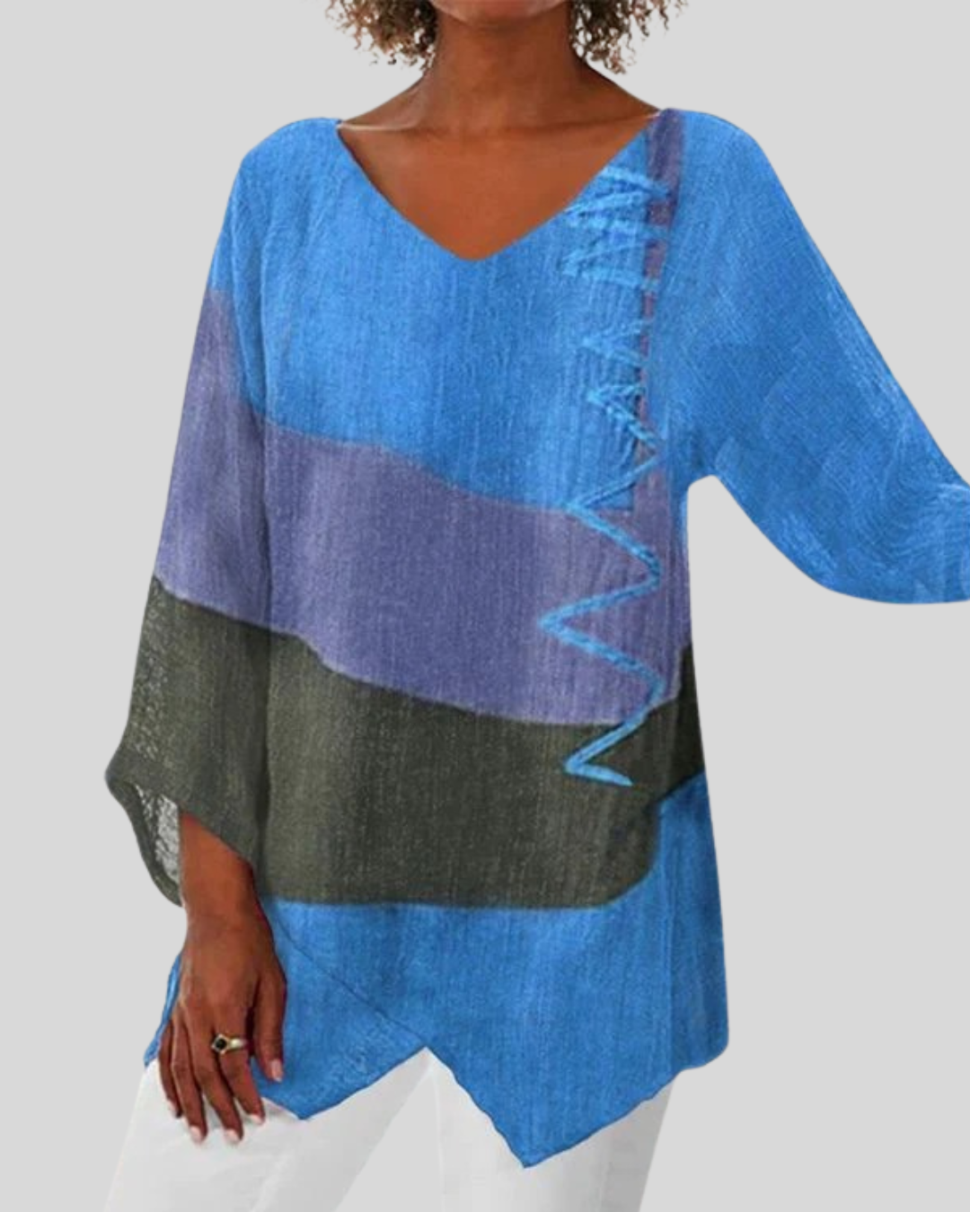 Modehus | Lett Sommer Top med Kunstnerisk Trykk