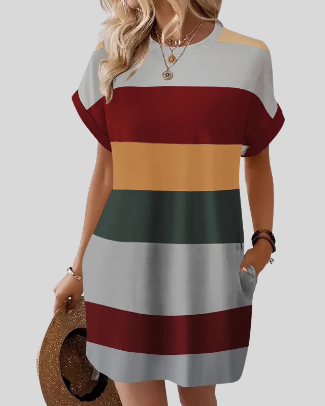 Modehus | Abito Mini Casual Color Block