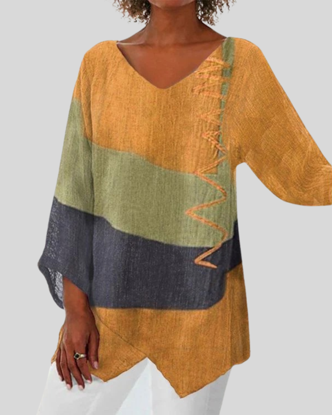 Modehus | Lett Sommer Top med Kunstnerisk Trykk