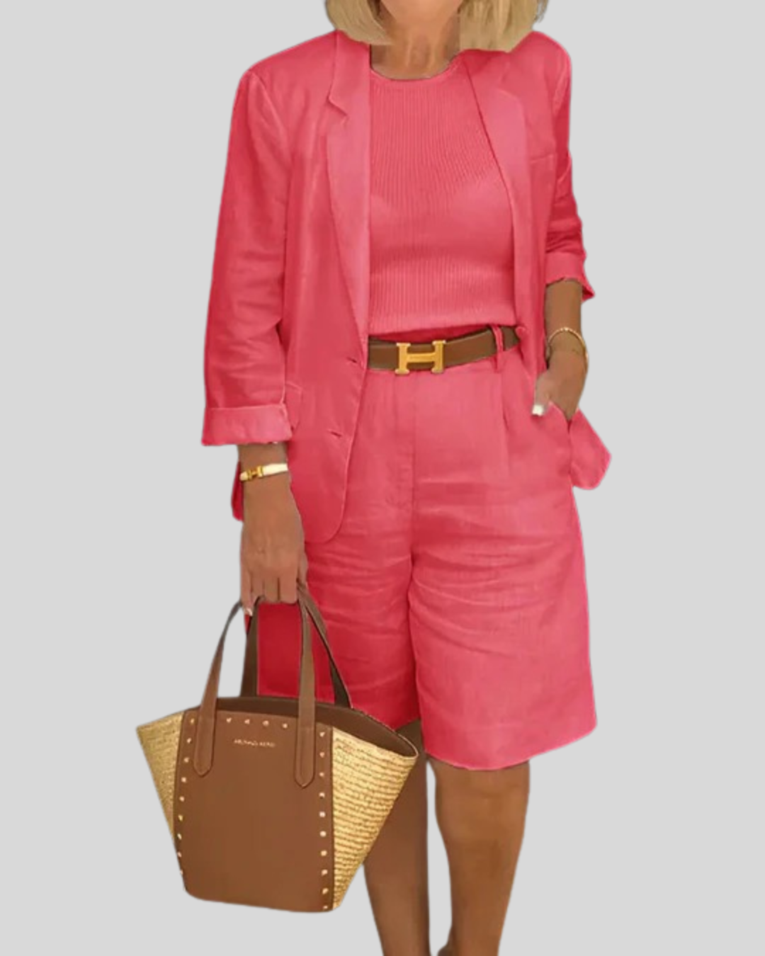 Modehus | Elegant to-delt blazer med matchende bukser