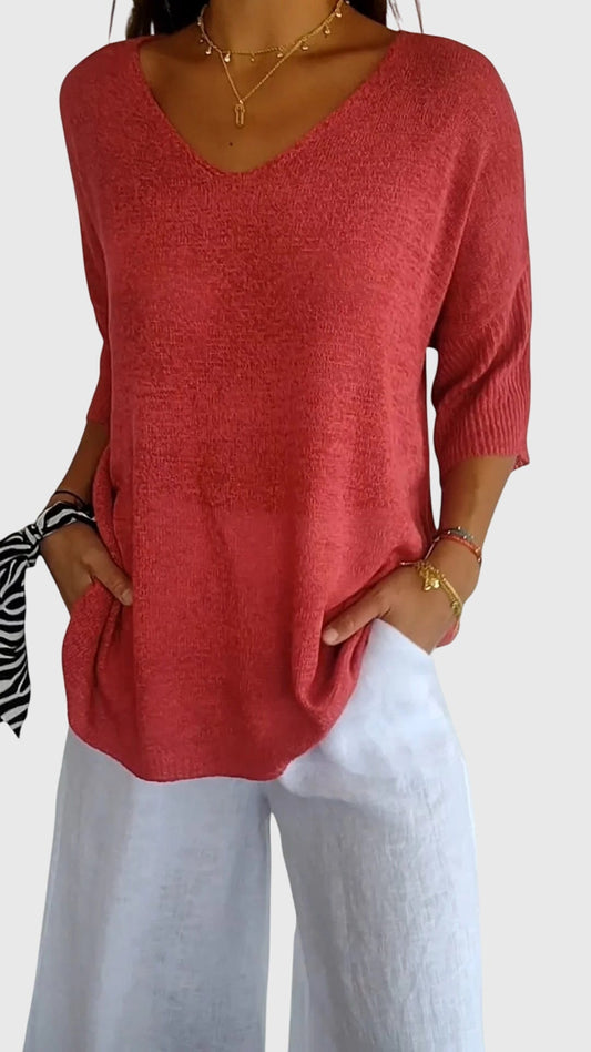 Modehus | Top Elegante med V-hals