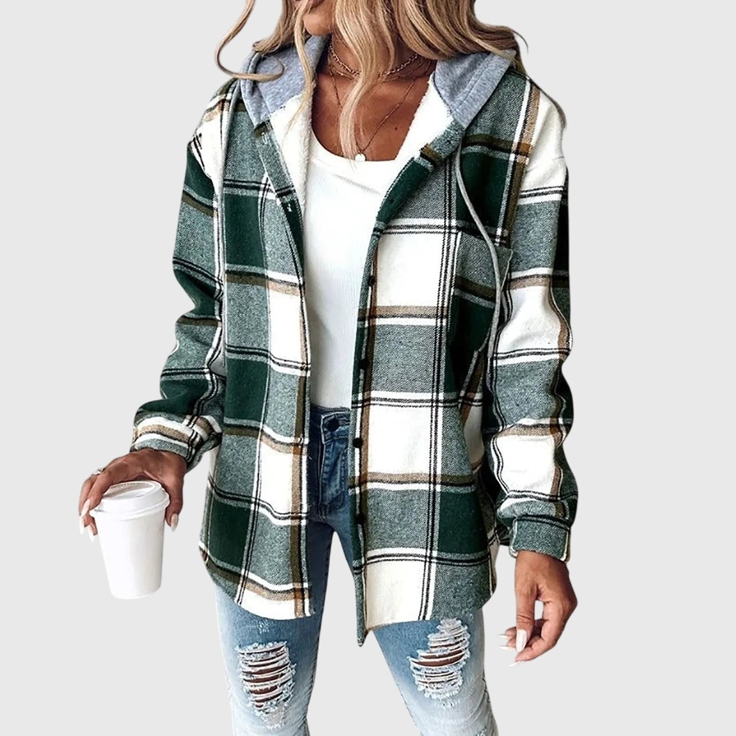 Modehus | Jakke Dame med Knapper i Nett