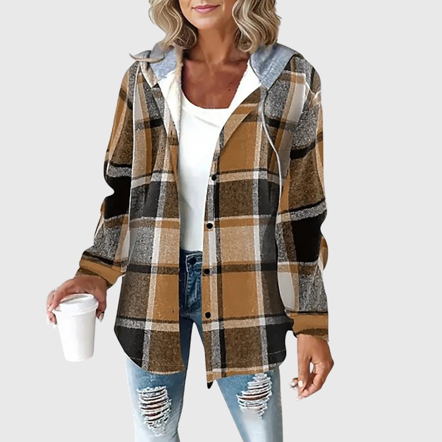 Modehus | Jakke Dame med Knapper i Nett