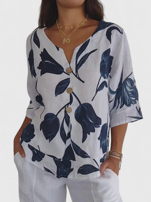 Modehus | Komfortabel V-hals Bluse