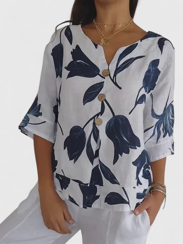 Modehus | Komfortabel V-hals Bluse