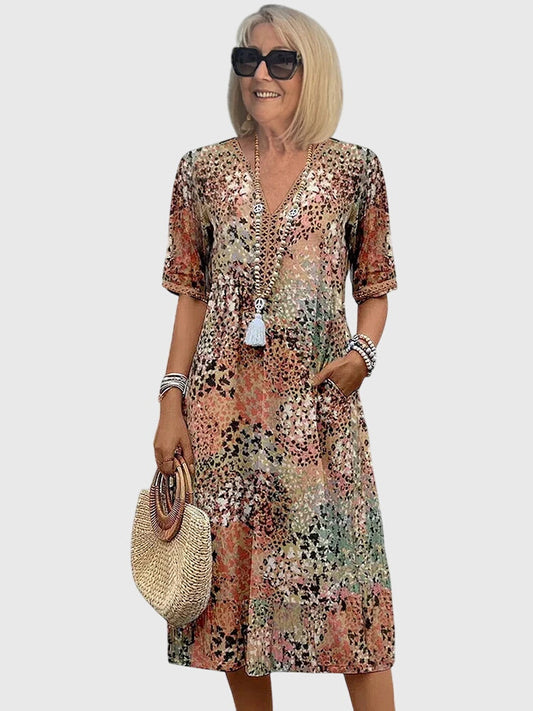 Modehus | Elegant Midi Blomsterkjole