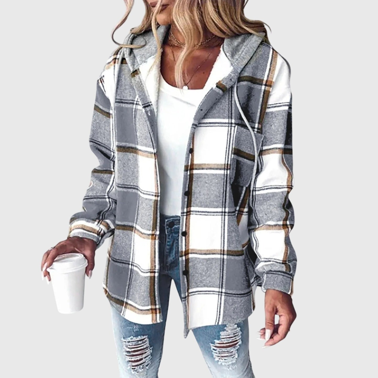 Modehus | Jakke Dame med Knapper i Nett