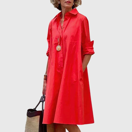 Modehus | Elegant Kjole Med Lommer