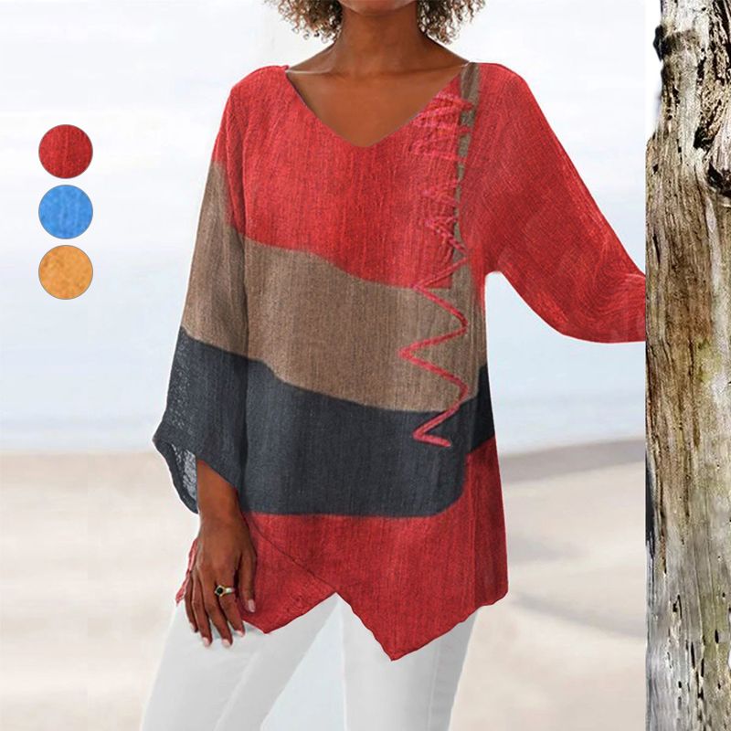 Modehus | Lett Sommer Top med Kunstnerisk Trykk