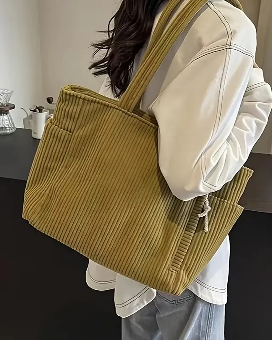 Modehus | Romslig Tote Bag med Chic Tekstur